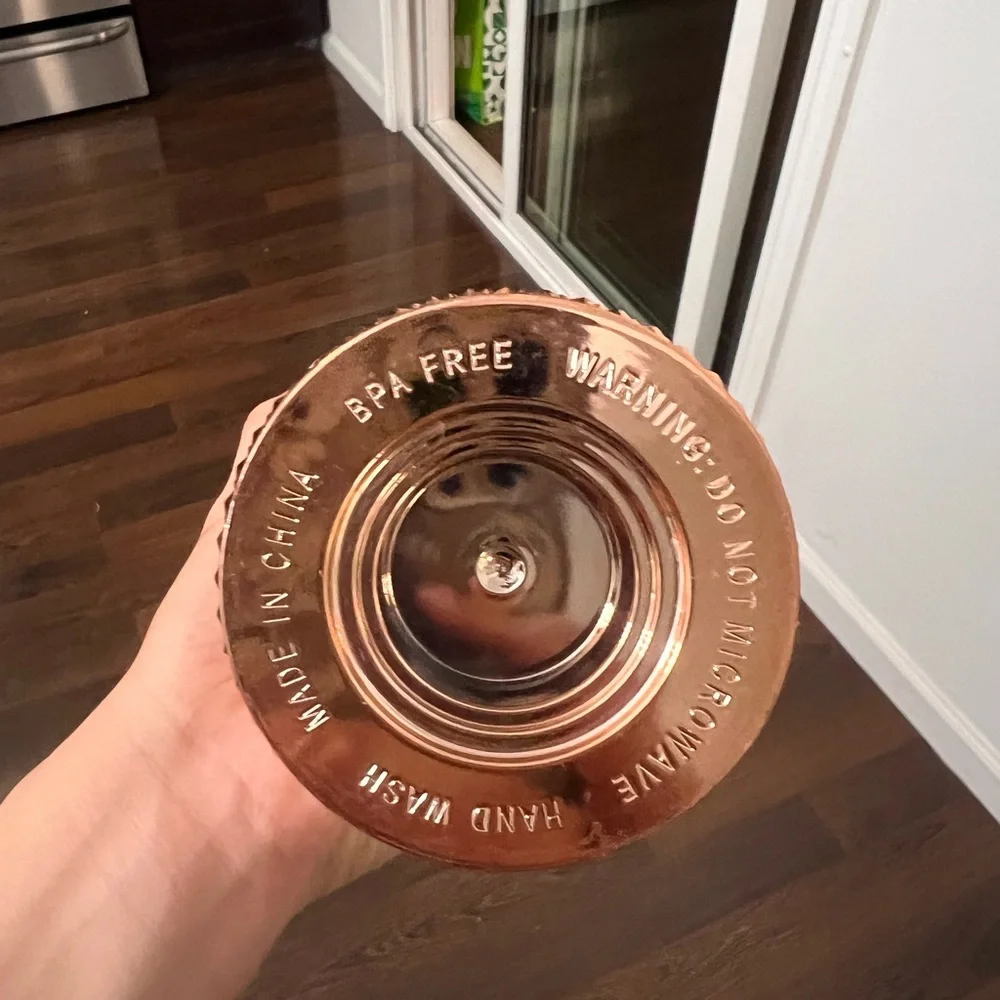 Starbucks Rose Gold Tumbler with‎ Mickey Ear Lid